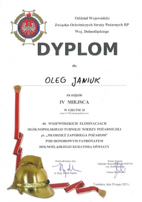 Kolejny sukces w Ogólnopolskim Turnieju Wiedzy Pożarniczej