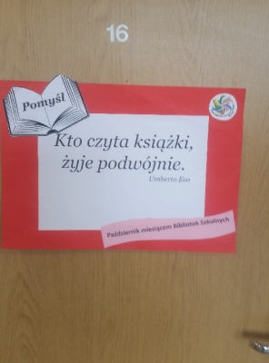 PAŹDZIERNIK MIESIĄCEM BIBLIOTEK SZKOLNYCH