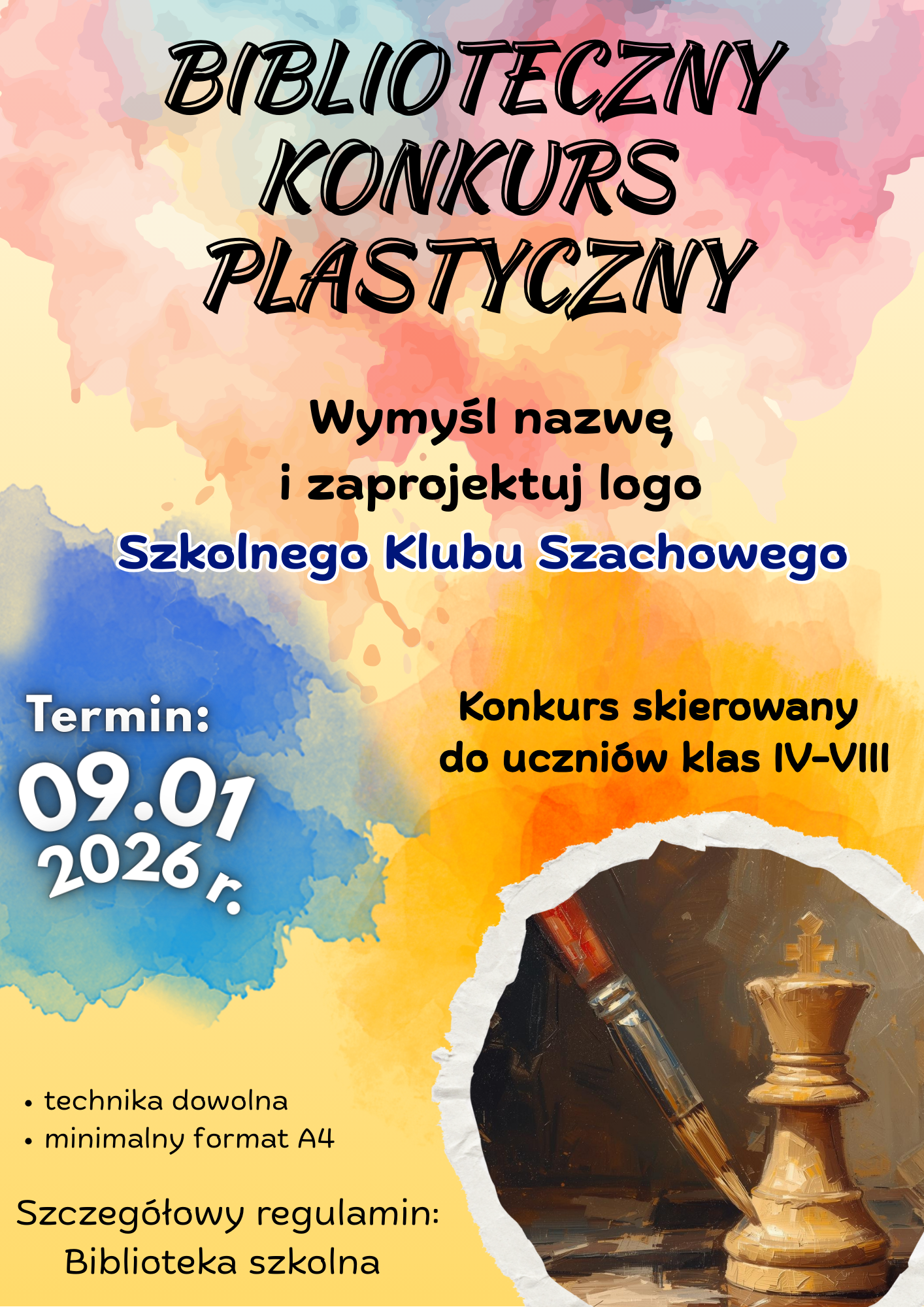 Konkurs biblioteczny gotowy plakat